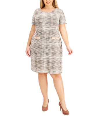 Connected Plus Size Tweed Sheath Dress ...